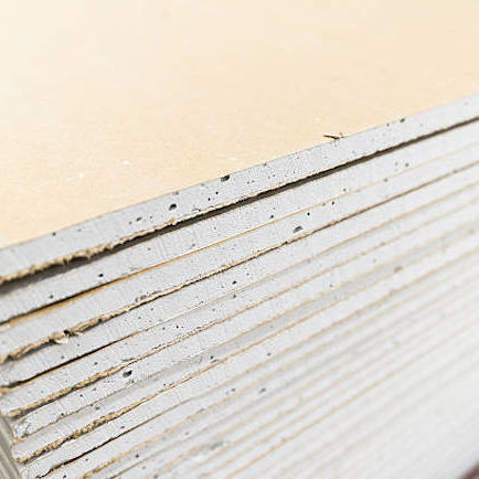 stack of gypsum board preparing for construction